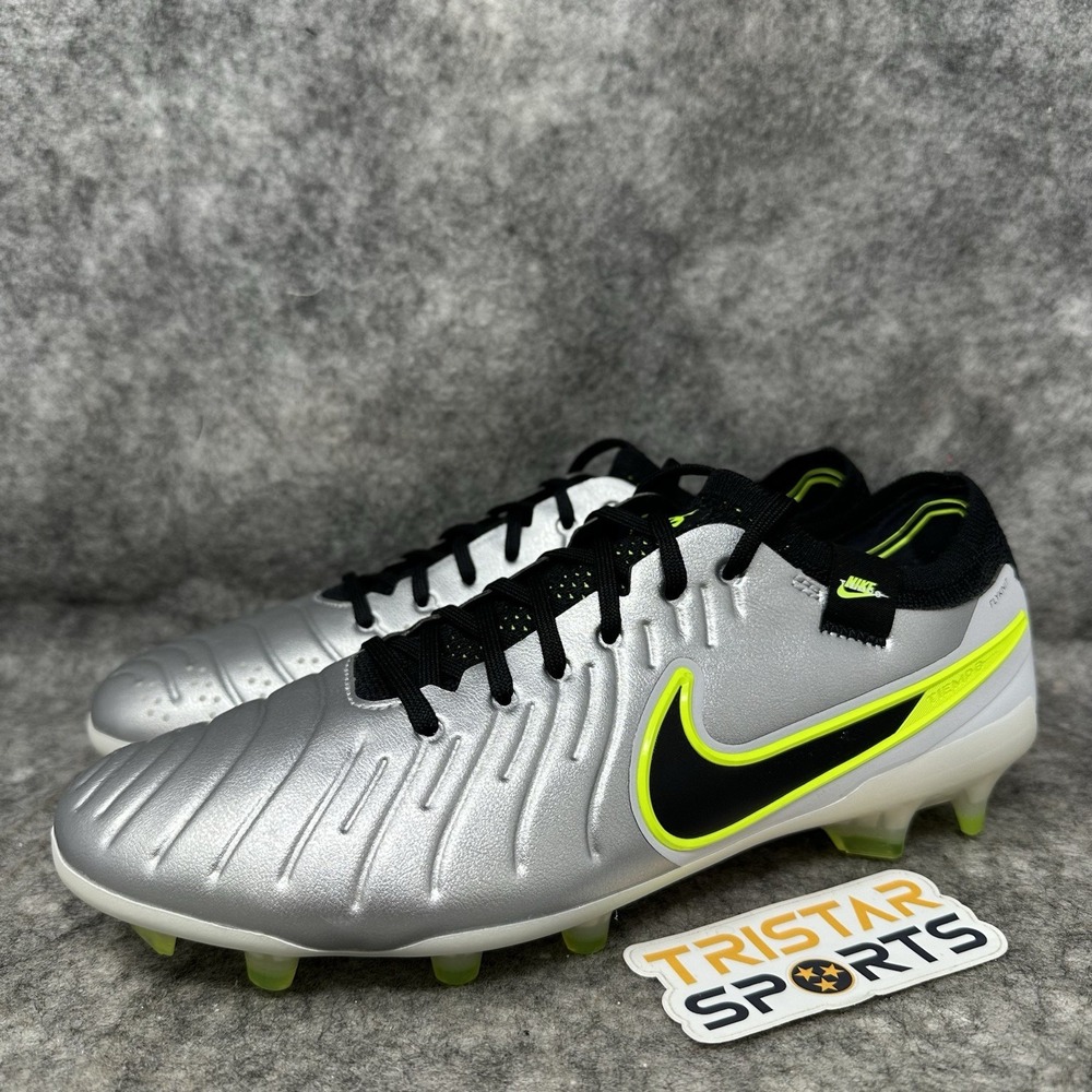 Nike Tiempo Legend 10 Elite FG Soccer Cleats Mens Sz 8 Silver Mad Voltage Bosnia